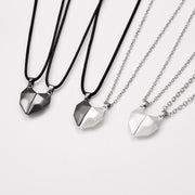 2Pcs/Lot Magnetic Couple Necklace Friendship Heart Pendant Distance Faceted Charm Necklace Women Valentine&#39;s Day Gift 2021 0 DailyAlertDeals   