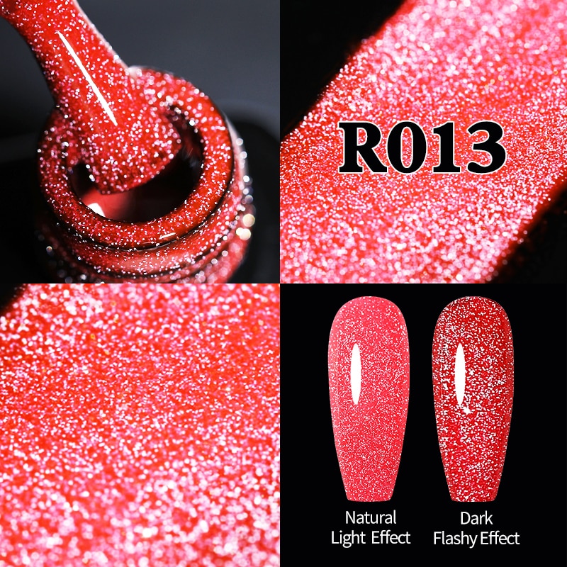 UR SUGAR Sparkling Gel Nail Polish Reflective Glitter Nail Gel Semi Permanent Nail Art Varnish For Manicures Need Base Top Coat 0 DailyAlertDeals Flashy Fluorescent13  