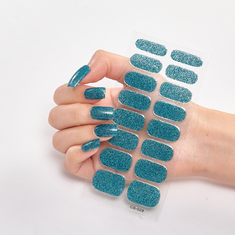 16 Tips/Sheet Nailart Nailart Sticker Nail Tips Manicure Decoracion Fashion Nail Polish Self Adhesive Nail Sticker Creative nail decal stickers DailyAlertDeals CS-29  