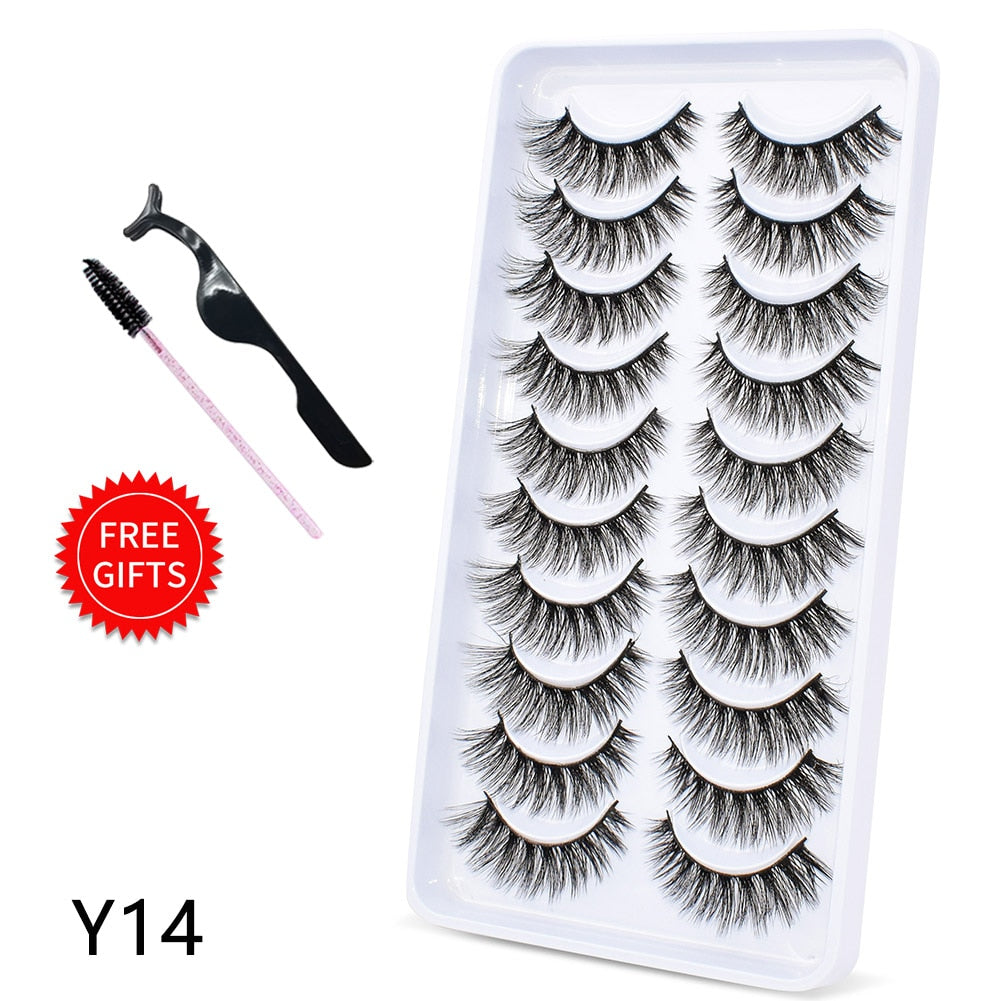 5/10Pairs 3D Mink Lashes Natural Eyelashes Dramatic False Eyelashes Faux Cils Makeup Wholesale Fake Eyelash Extension maquiagem 0 DailyAlertDeals 10Pairs-Y14 China 