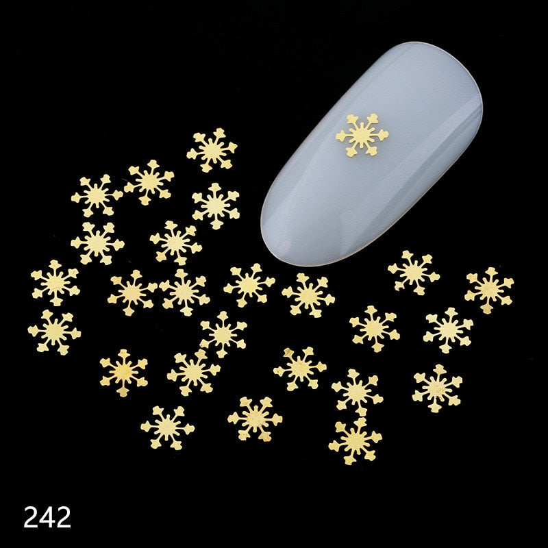 100Pcs/Lot Gold Metal Nail Decals Ultra-thin Flakes Nail Bling Rhinestone Cute 3D Nail Art Decorations Charm Nail Art Rivets 0 DailyAlertDeals 242  