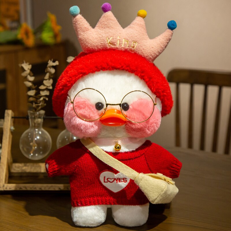 30cm Cute LaLafanfan Cafe Duck Plush Toy Girl Stuffed Soft Kawaii Duck Doll Animal Pillow Christmas Birthday Gift For Kids Child 0 DailyAlertDeals Plush Toys 5  