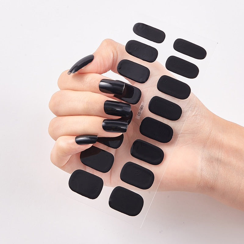 Manicure Decoracion Self Adhesive Foil Nail Art Stickers 2020 Fashion Nail Polish Pure Solid Color Nail Decoration Women Salon nail decal sticker DailyAlertDeals CS-01  