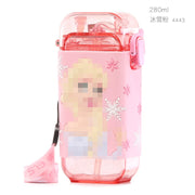 Cartoon Children Water Bottle 280ml with Rope Portable Square Kettle Sealed Leak-Proof BPA Free Tritan Baby Milk Cup With Straw Cartoon Children Water Bottle DailyAlertDeals China 280-420ml Princess 280ml