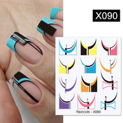 Harunouta Geometric Color Block Line Leaf Flower Water Decal Sticker Spring Simple DIY Slider For Manicuring Nail Art Watermarks 0 DailyAlertDeals X090  