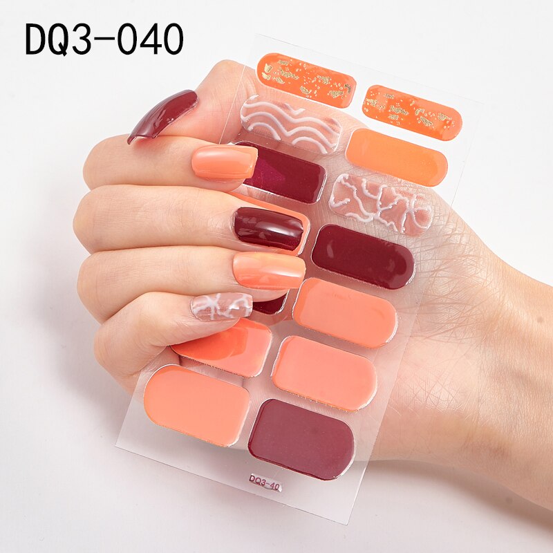 Lamemoria 1pc 3D Nail Slider Beauty Nail Stickers Shining Wave Line Decals Adhesive Manicure Tips Salon Nail Art Decorations nail decal stickers DailyAlertDeals DQ3-40  