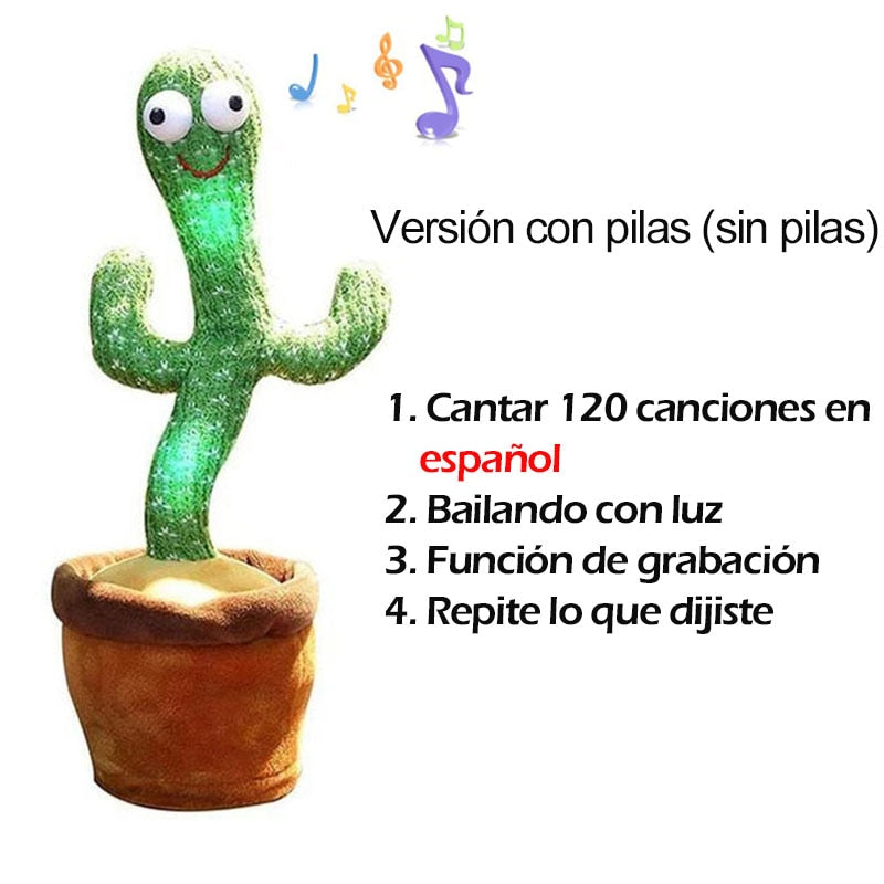 Lovely Talking Wiggle Dancing Cactus Doll Repeat English Songs Plush Cactus Toys for Babies Christmas Toy Gift Lovely Talking Toy Dancing Cactus Doll DailyAlertDeals Style9 Spanish songs USA 