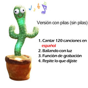 Lovely Talking Wiggle Dancing Cactus Doll Repeat English Songs Plush Cactus Toys for Babies Christmas Toy Gift Lovely Talking Toy Dancing Cactus Doll DailyAlertDeals Style9 Spanish songs USA 