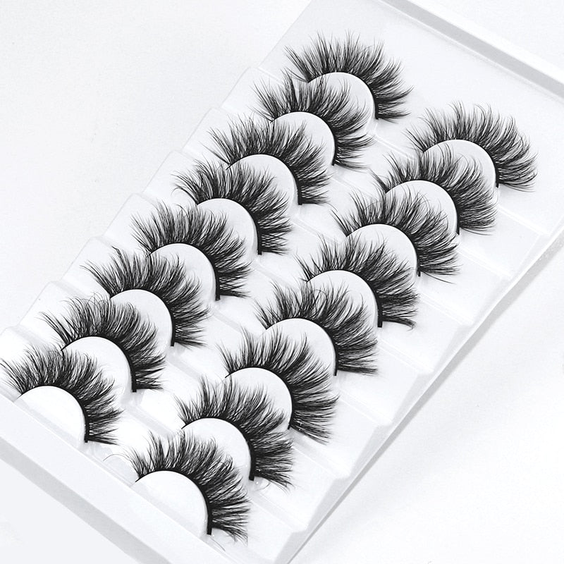 5/8 Pairs 20mm Mink Lashes 3D Natural False Eyelashes Fluffy Faux Mink Eyelashes Wispies Long Extension Eyelashes Pack Maquiagem  DailyAlertDeals   