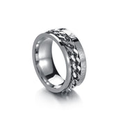 Cool Stainless Steel Rotatable Men Couple Ring High Quality Spinner Chain Rotable Rings Punk Women Man Jewelry for Party Gift 0 DailyAlertDeals 6 Roman steel Color 