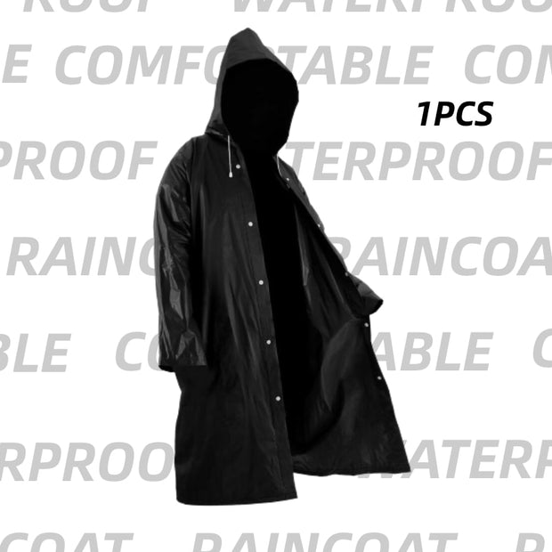 1PCS High Quality EVA Unisex Raincoat Thickened Waterproof Rain Coat Women Men Black Camping Waterproof Rainwear Suit Rain Suits DailyAlertDeals   