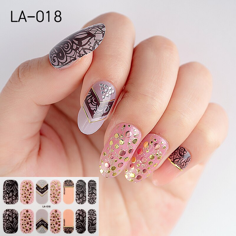 22tips Korea Toe Nail Sticker Wraps Adhesive Decals Toenail Polish Strips DIY Pedicure Foot Decals Manicure Women nail art DailyAlertDeals LA-018(14Tips)  