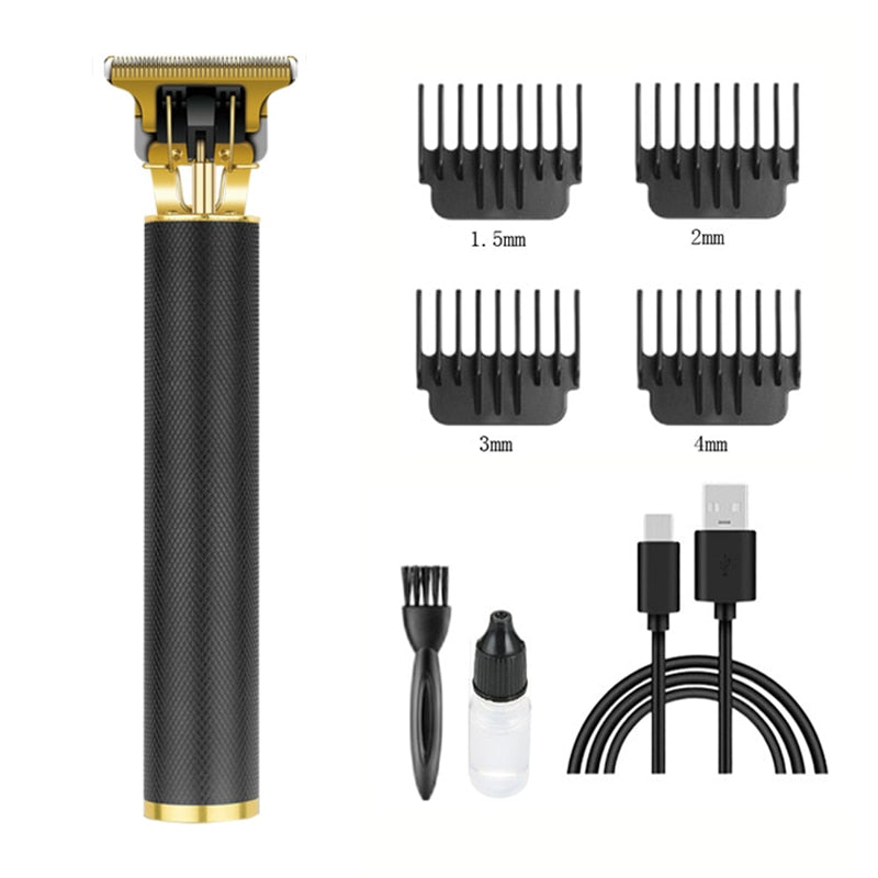 Hair Clipper Electric Clippers New Electric Men Retro T9 Style Buddha Head Carving Oil Head Scissors 18650 Battery Trimmer 0 DailyAlertDeals Metal2.0 black  