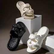 Skull Design Men Slippers 2023 Summer Outdoor Fun Novelty Slide Thick Sole Platform Beach Non-slip Women Sandal shoes DailyAlertDeals   