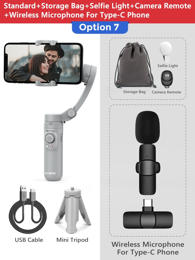 3-Axis Foldable Smartphone Handheld Gimbal Cellphone Video Record Vlog Stabilizer for iPhone 13 Xiaomi Huawei Samsung camera stabilizers DailyAlertDeals Poland Option 7 