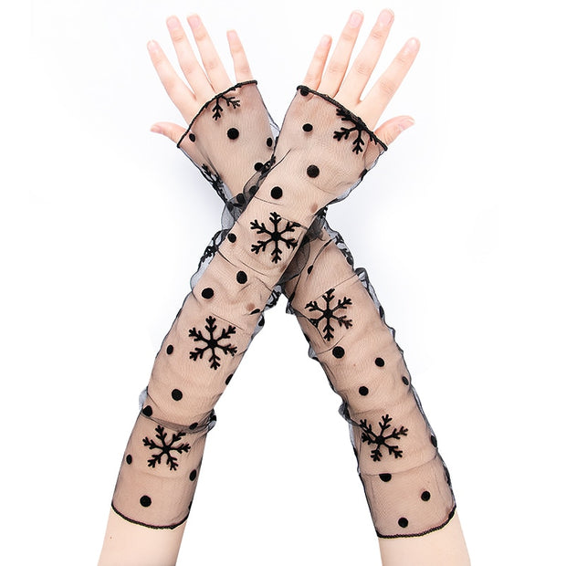 Stylish Long Black Fishnet Gloves Womens Fingerless Gloves Girls Dance Gothic Punk Rock Costume Fancy Gloves Fingerless Gloves DailyAlertDeals style 3 4 One Size 