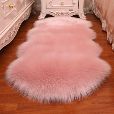 2023 New Plush Soft Sheepskin Bedroom Carpet Imitation Wool Pad Long Hair Bedside Mat Sofa Cushion Rugs Living Room Fur Carpet Carpets & Rugs DailyAlertDeals PD1010 60x100cm China