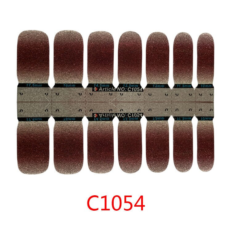 1sheet Korean Nail Polish Strips DIY Waterproof Nail Wraps Mixed Patterns Full Nail Patch Adhesive for Women Nail Art Stickers nail decal sticker DailyAlertDeals C1054  