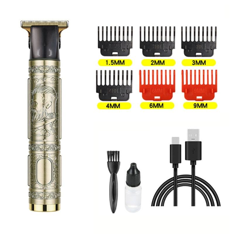 Hair Clipper Electric Clippers New Electric Men Retro T9 Style Buddha Head Carving Oil Head Scissors 18650 Battery Trimmer 0 DailyAlertDeals Metal3.0 jazz  