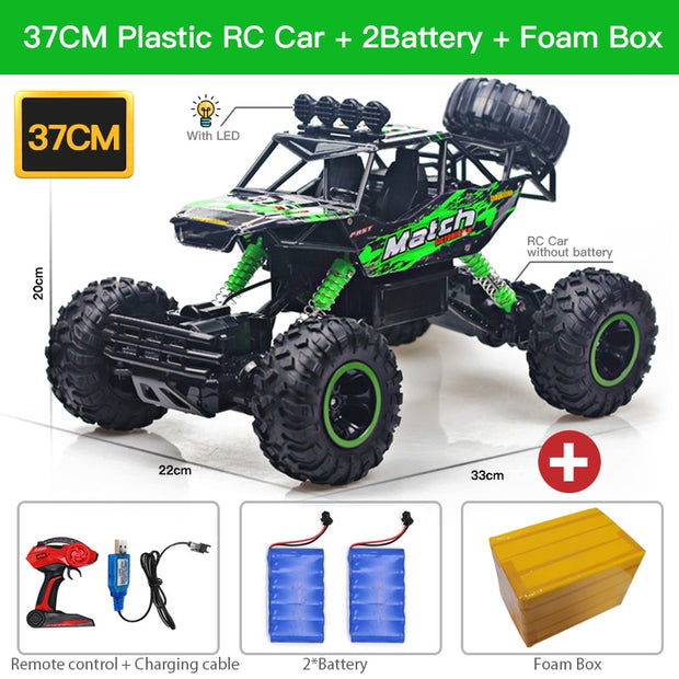 ZWN 1:12 / 1:16 4WD RC Car With Led Lights 2.4G Radio Remote Control Cars Buggy Off-Road Control Trucks Boys Toys for Children RC Car for fun DailyAlertDeals 37CM Green 2B P China 