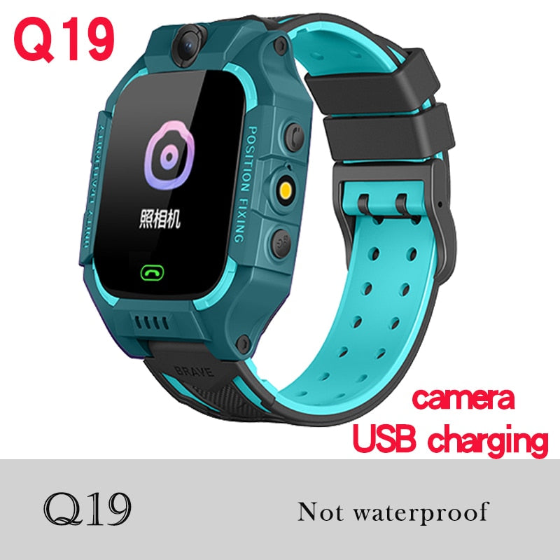 Q12 Children Smart Watch SOS Phone Watch Smartwatch Kids With Sim Card Photo Waterproof IP67 A28 Q19 Gift For IOS Android Z5S W5 0 DailyAlertDeals Q19 Green English version 