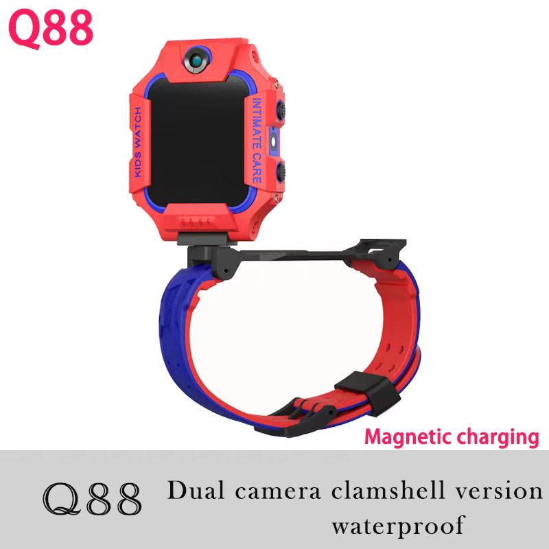 Q12 Children Smart Watch SOS Phone Watch Smartwatch Kids With Sim Card Photo Waterproof IP67 A28 Q19 Gift For IOS Android Z5S W5 0 DailyAlertDeals Q88 Red English version 