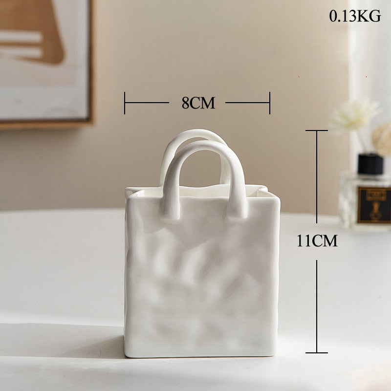 Nordic Vase Circular Hollow Ceramic Donuts Flower Pot Home Living Room Decoration Accessories Interior Office Desktop Decor Gift Vases DailyAlertDeals SHOUDAI-AI-11CM  