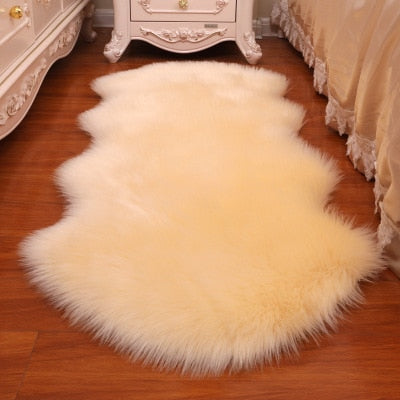 2023 New Plush Soft Sheepskin Bedroom Carpet Imitation Wool Pad Long Hair Bedside Mat Sofa Cushion Rugs Living Room Fur Carpet Carpets & Rugs DailyAlertDeals PD1008 60x100cm China