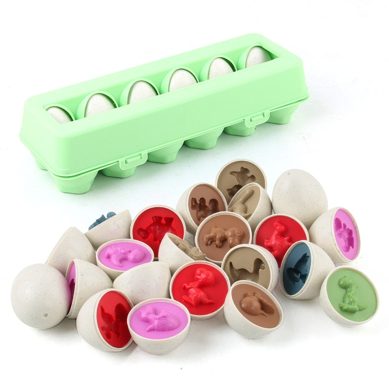 12PCS Montessori Education Early Learning Puzzle Geometric Shape Math Alphabet Game Baby Smart Plastic Material Egg Toys For Kid Kids toys DailyAlertDeals 12pcs Eggs With box3  