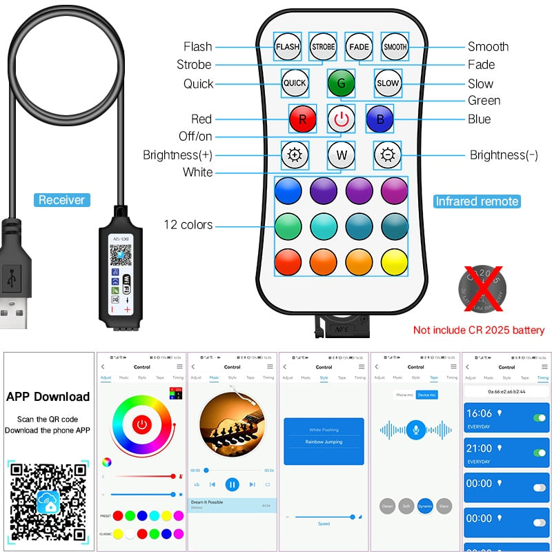 5M-30M WIFI LED Strip Lights Bluetooth 10MRGB Led light 5050 SMD Flexible 25M Waterproof 2835 Tape Diode DC WIFI Control+Adapter  DailyAlertDeals   