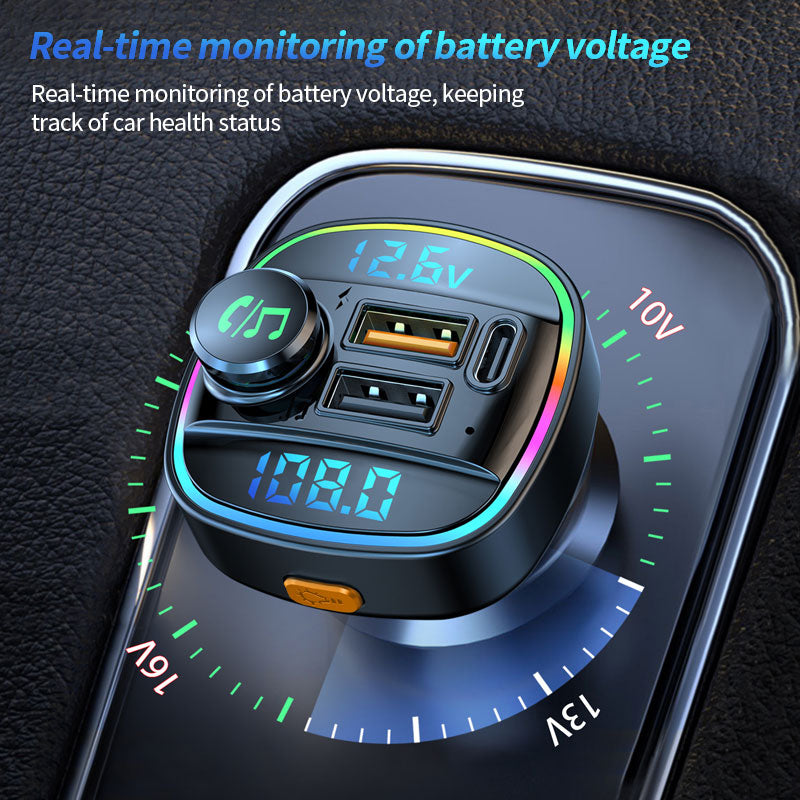 Bluetooth 5.0 FM Transmitter Handsfree Car Radio Modulator MP3 Player With 22.5W USB Super Quick Charge Adapter for Car charging adapters for car DailyAlertDeals   