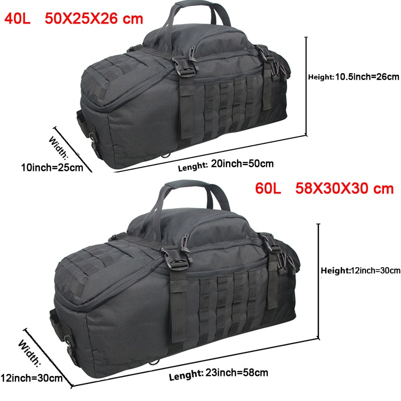 40L 60L 80L Waterproof Travel Bags Large Capacity Luggage Bags Men Duffel Bag Travel Tote Weekend Bag Military Duffel Bag 0 DailyAlertDeals   