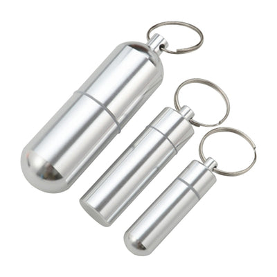 Waterproof Aluminum Pill Box Case Bottle Cache Drug Holder for Traveling Camping Container Keychain Medicine Box Health Care health care pill box DailyAlertDeals   