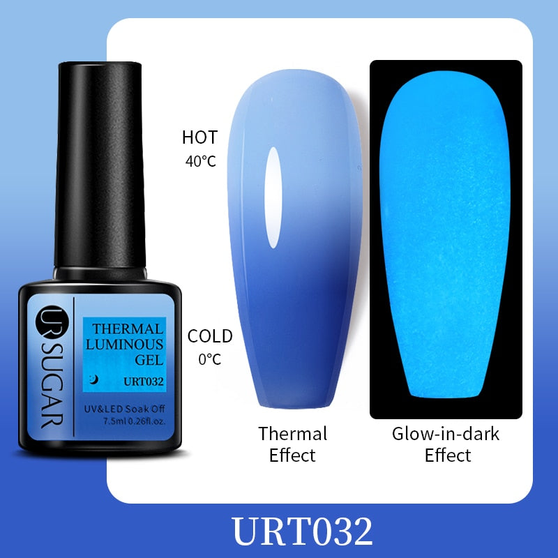 UR SUGAR Fluorescent Gel Nail Polish Neon Yellow Green Blue Color Gel Soak Off UV Nail Gel Varnish For Nail Art Top Coat Neon Fluorescent Gel Nail Polish DailyAlertDeals Luminous URT032  