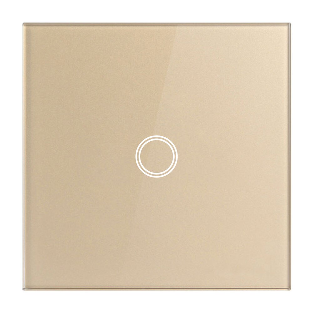 MiniTiger EU Touch Switch LED Crystal Glass Panel Wall Lamp Light Switch 1/2/3 Gang AC100-240V LED Sensor Switches Interruttore LED Touch Switch DailyAlertDeals Gold Touch 1-Gang EU Standard 