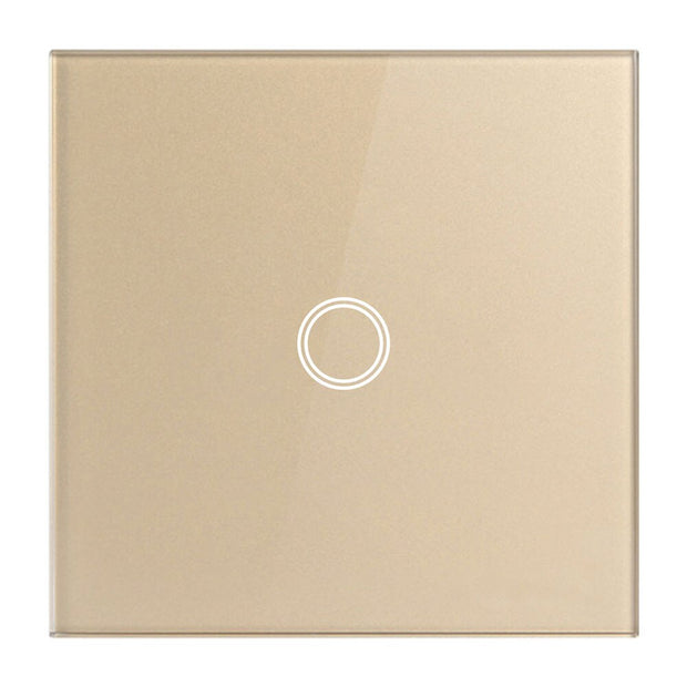 MiniTiger EU Touch Switch LED Crystal Glass Panel Wall Lamp Light Switch 1/2/3 Gang AC100-240V LED Sensor Switches Interruttore LED Touch Switch DailyAlertDeals Gold Touch 1-Gang EU Standard 
