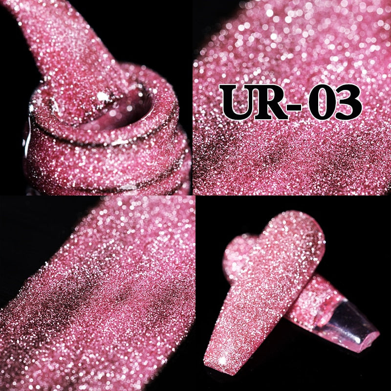 UR SUGAR Sparkling Gel Nail Polish Reflective Glitter Nail Gel Semi Permanent Nail Art Varnish For Manicures Need Base Top Coat 0 DailyAlertDeals Reflective Cat UR-03  