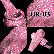 UR SUGAR Sparkling Gel Nail Polish Reflective Glitter Nail Gel Semi Permanent Nail Art Varnish For Manicures Need Base Top Coat 0 DailyAlertDeals Reflective Cat UR-03  