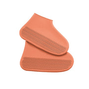 1 Pair Reusable Latex Waterproof Rain Shoes Covers Slip-Resistant Rubber Rain Boot Unisex Shoes Accessories Shoe Covers for rain DailyAlertDeals orange S(26-34) 