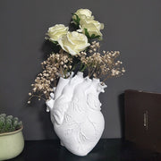 Heart Shape Flower Vase Resin Vase Dried Flower Container Vases Pots Body Sculpture Desktop Flower Pot Home Decoration Ornaments Nordic Ceramic Vase DailyAlertDeals   