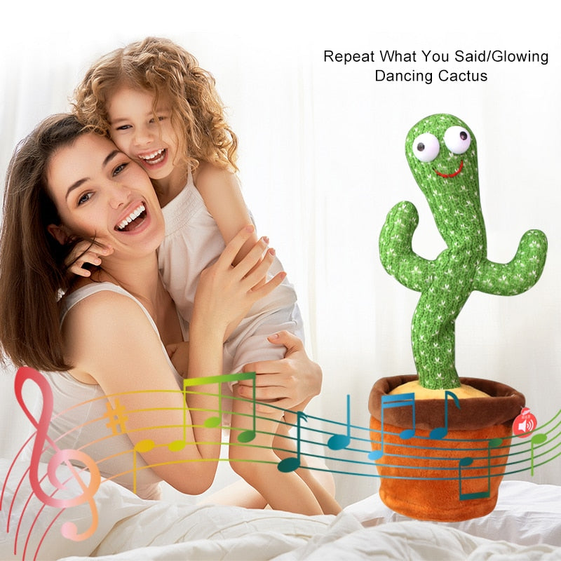 Lovely Talking Wiggle Dancing Cactus Doll Repeat English Songs Plush Cactus Toys for Babies Christmas Toy Gift Lovely Talking Toy Dancing Cactus Doll DailyAlertDeals   