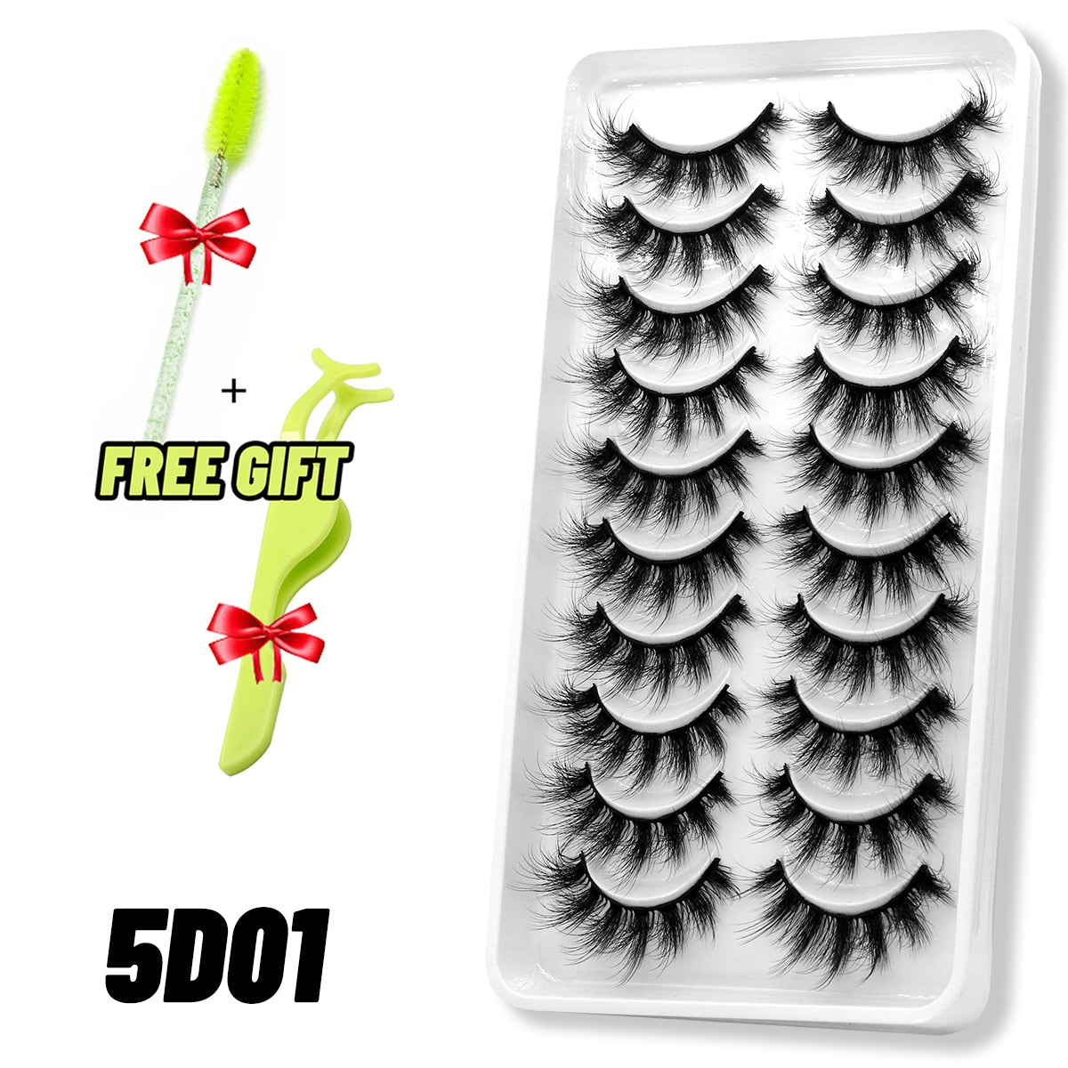 GROINNEYA Eyelashes 3D Mink Lashes Fluffy Soft Wispy Natural Cross Eyelash Extension Reusable Lashes Mink False Eyelashes Makeup 0 DailyAlertDeals 10pairs-5D01 France 