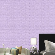 10pcs 3D Wall Sticker Imitation Brick Bedroom Decoration Waterproof Self Adhesive Wallpaper For Living Room Kitchen TV Backdrop 0 DailyAlertDeals light purple China 