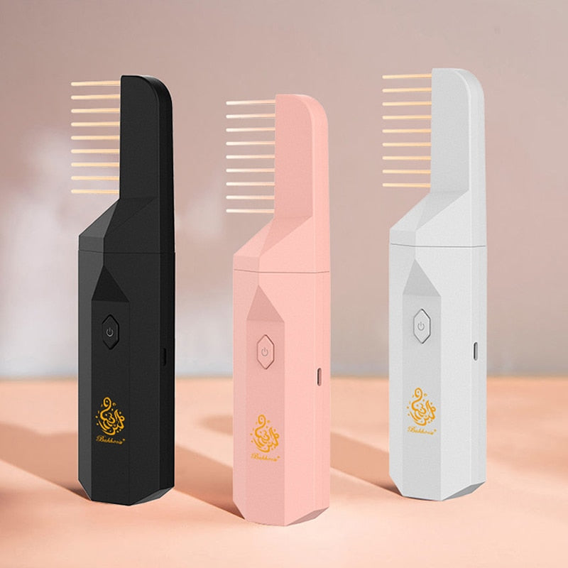 Arabic Incense Burner Electronic Portable Comb Bakhoor Ramadan Muslim Dukhoon Aroma Diffuser USB Rechargeable Oud Burning Holder Incense Burner DailyAlertDeals   