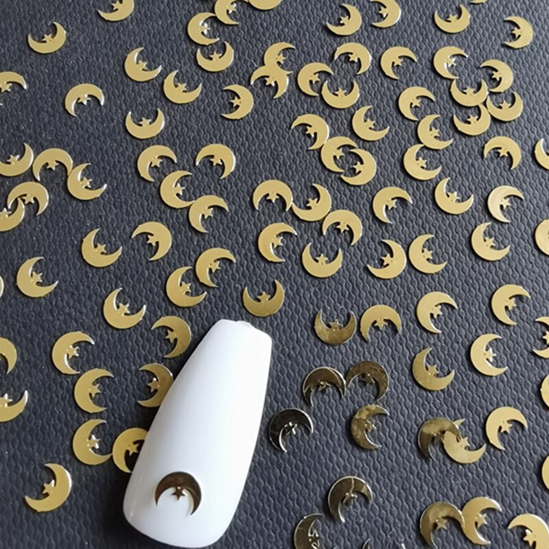 100Pcs/Lot Gold Metal Nail Decals Ultra-thin Flakes Nail Bling Rhinestone Cute 3D Nail Art Decorations Charm Nail Art Rivets 0 DailyAlertDeals 621  
