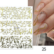 1PC Silver Gold Lines Stripe 3D Nail Sticker Geometric Waved Star Heart Self Adhesive Slider Papers Nail Art Transfer Stickers 0 DailyAlertDeals 1585  Gold  