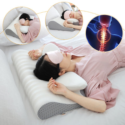Soft Polyester Fiber Memory Foam Pillow Neck Support Pillow For Side Back Stomach Sleeper Pillows neck pain pillow DailyAlertDeals   