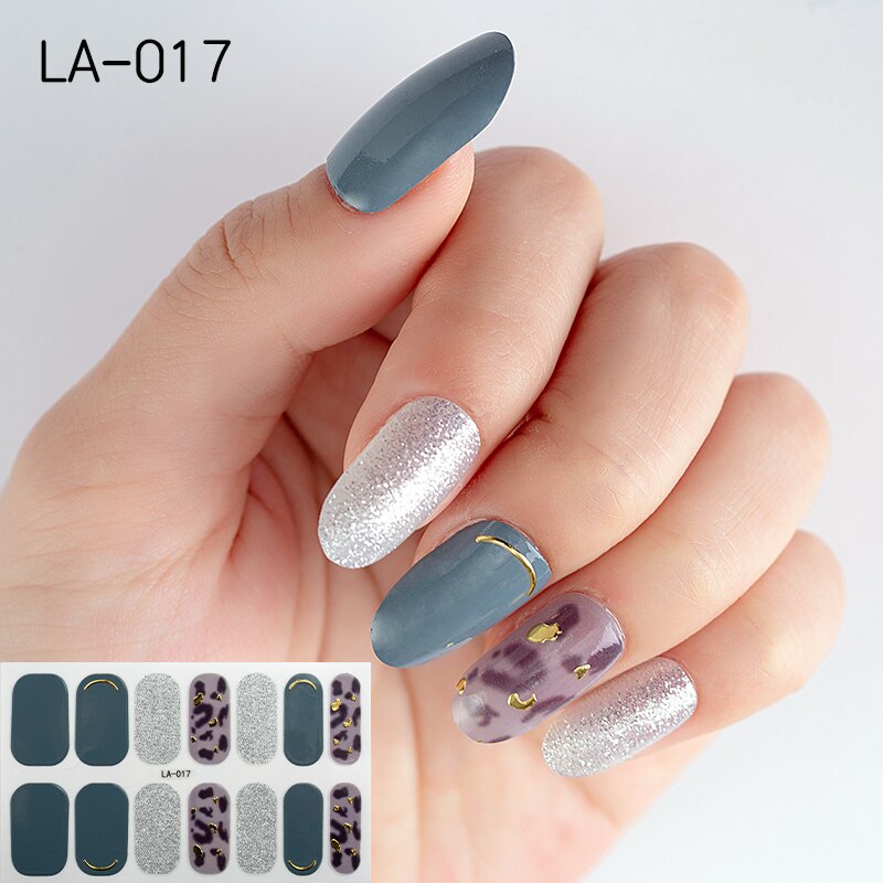 22tips Korea Toe Nail Sticker Wraps Adhesive Decals Toenail Polish Strips DIY Pedicure Foot Decals Manicure Women nail art DailyAlertDeals LA-017(14Tips)  