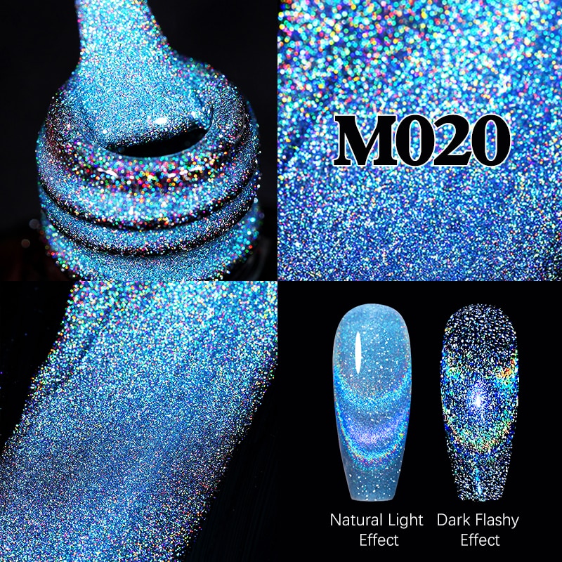 UR SUGAR Sparkling Gel Nail Polish Reflective Glitter Nail Gel Semi Permanent Nail Art Varnish For Manicures Need Base Top Coat 0 DailyAlertDeals Reflective Cat M020  
