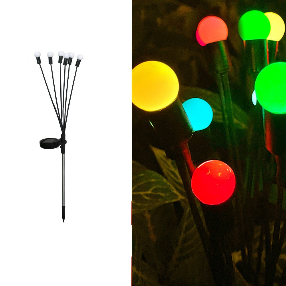 Solar LED Light Outdoor Waterproof Garden Sunlight Powered Landscape Lights Firefly Garden Lights Lawn Garden Decor Solar Light Home & Garden DailyAlertDeals RGB 1piece  